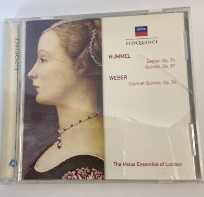 Hummel: Sept in D Minor / Weber: Clr Qnt by Melos Ensemble of London (CD, 2004)