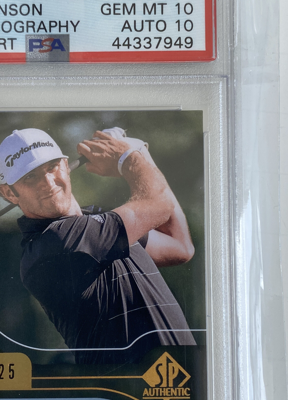 2012 SP Authentic Golf Dustin Johnson Rookie Chirography Auto 08/25 PSA 10 RC  view 3