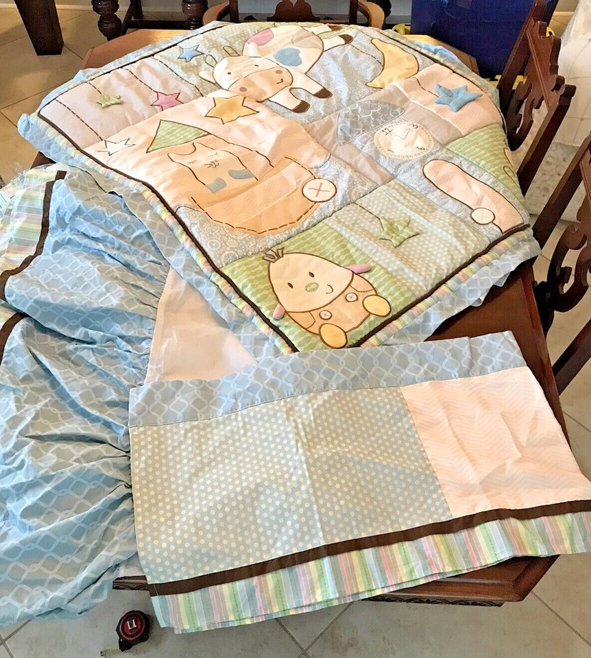 JUEGO DE CAMA COCALO BEBÉ 3 piezas rimas infantiles unisex edredón falda de cama valencia en muy buen estado Foto 3 de 4