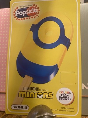 Popsicle Despicable Me Minion Face Ice Cream Truck Decal Sticker 5''x8'' peel back