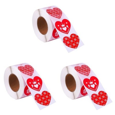 3 Rolls Liebesaufkleber Versiegelungsaufkleber Valentinstag Sticker