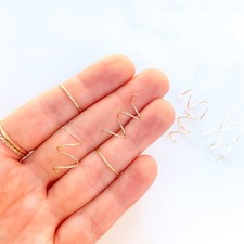 14K Gold Filled Double Pierced Hoop Earring, Two Piercing Twist Spiral Hoops