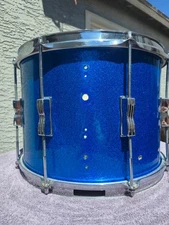 free shipping Ludwig 10x14 Blue Sparkle Marching Snare or Tom w Center Lugs