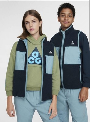 Nike ACG Fleece Vest Kids XL Multicolor Zip Therma Fit  Reversible FZ5424-478
