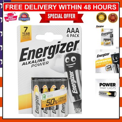 Energizer Alkaline Power AAA Batteries - 4 Count with 1.5V Power & 7  Life