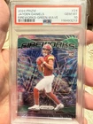 2025 Prizm Jayden Daniels Fire Works Green Wave #24 PSA GEM MT 10