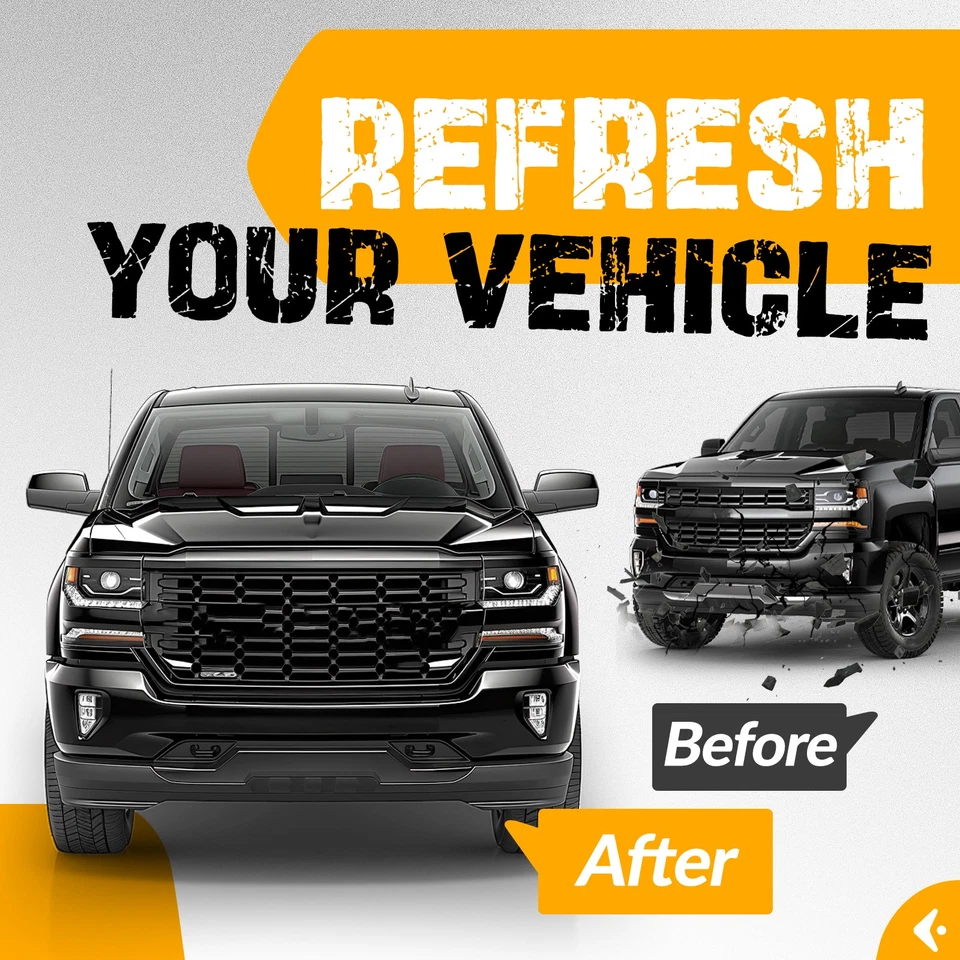 Barra frontal de cubierta de parachoques para Chevrolet Silverado 1500/1500 LD 2016-19 con orificios Foto 4 de 4