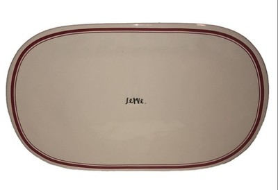 Rae Dunn Large   Serve   15  Long Ceramic Platter Serving Red Line Fun