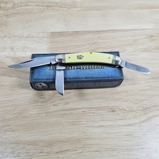 ROUGH RIDER RR899 Yellow Composition Medium Sowbelly 3 Blade Pocket Knife