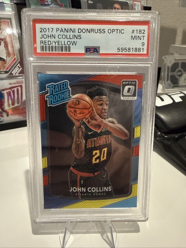 2017-18 Panini Donruss Optic Rated Rookie John Collins 182 Red Yellow (RC) PSA 9