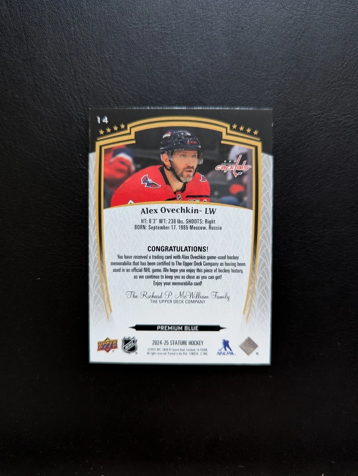 Голубая карта 2024-25 Upper Deck Stature Alex Ovechkin Premium /10 - Изображение 2 из 2