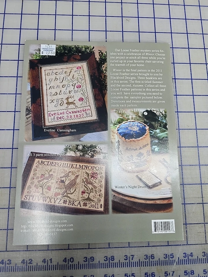 Blackbird Designs Winter Bird Loose Feathers Counted Cross Stitch Chart Pattern - Image 2 of 2