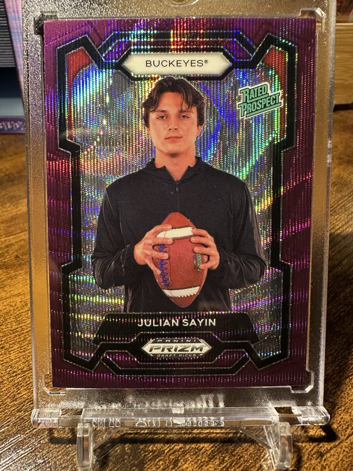 2024 Panini Prizm Draft Picks - Rated Prospect Julian Sayin #193 Purple Wave...
