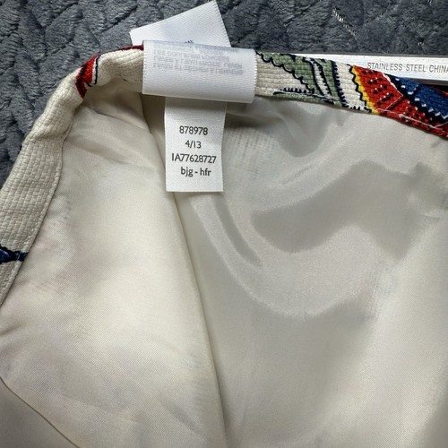 Tommy Hilfiger Paisley Medallion Print Skirt 10 Cotton Lined Colorful Boho Prep - Picture 7 of 10