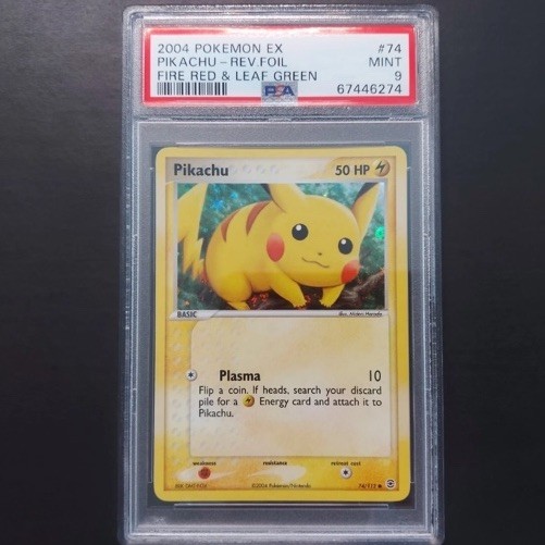 PSA 9 Pokemon Pikachu 74/112 Reverse Holo Ex Fire Red & Leaf Green PSA9