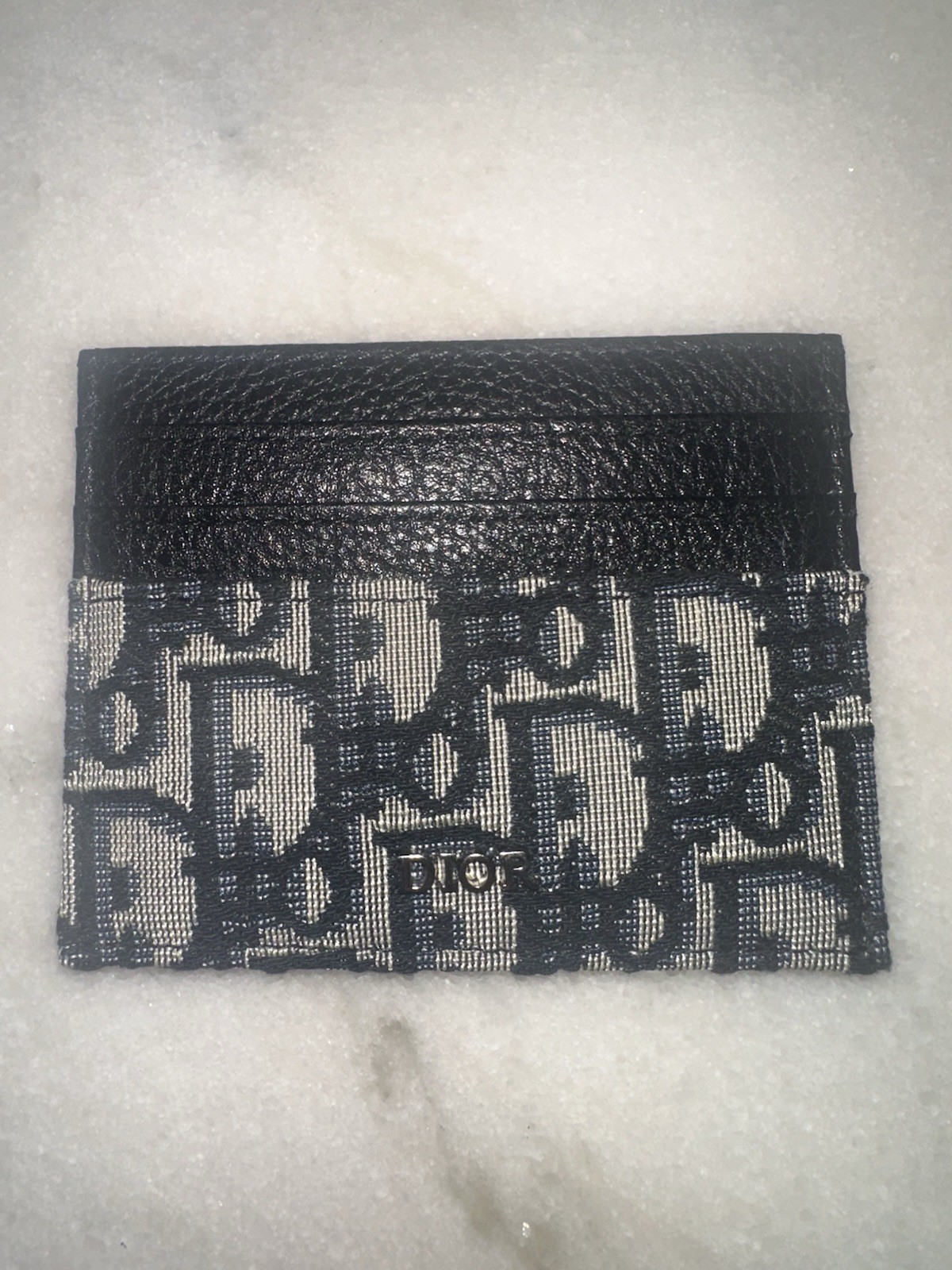 Dior Leather Card Holder with Logo for Men and Women-image