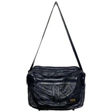 Sacoche / Sac A Main Bandoulière Cuir Noir Vintage Beaugency Paris