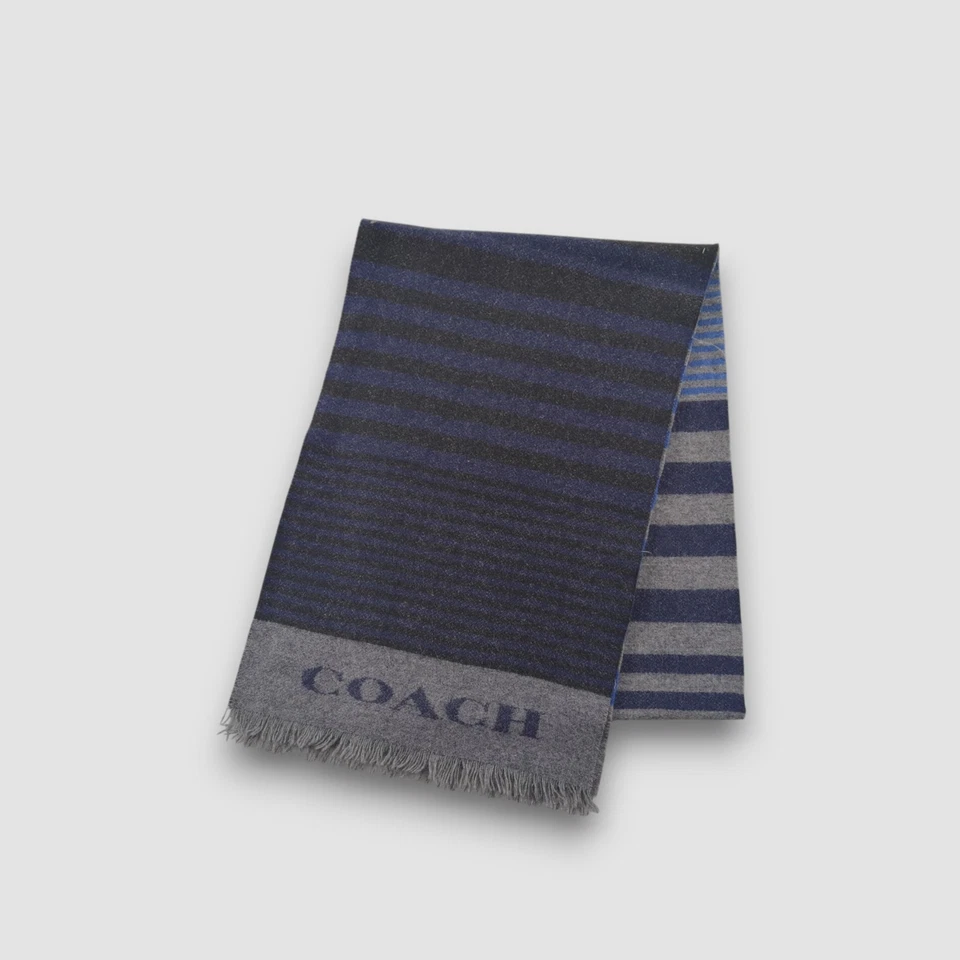 Vintage Coach Wool Scarf Striped Muffler Winter Warmer Muffler Neck Scarves - Image 3 of 4