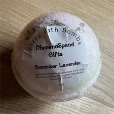 DiamondSpand Gifts Cucumber Lavender Bath Bomb Pink Green White Ball 4.5 oz
