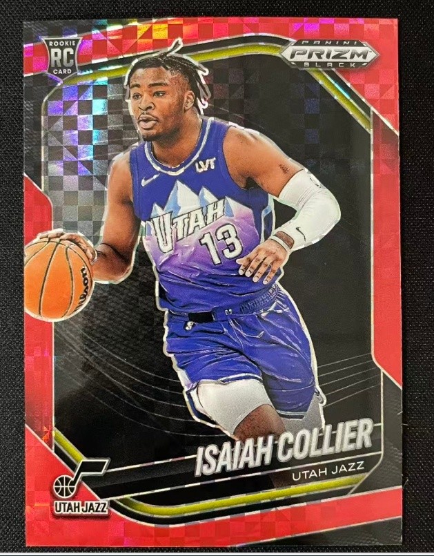 Isaiah Collier 2024-25 Panini Prizm Black Red Power Prizm 61/75 RC #32