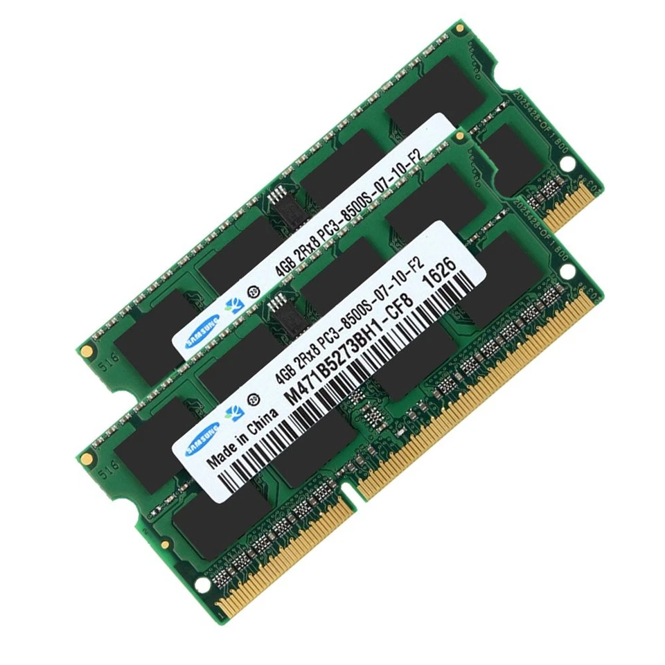 8GB 2x 4GB PC3-8500S DDR3 1066mhz 2RX8 204pin SO-DIMM Laptop RAM For Samsung UL - Image 2 of 4