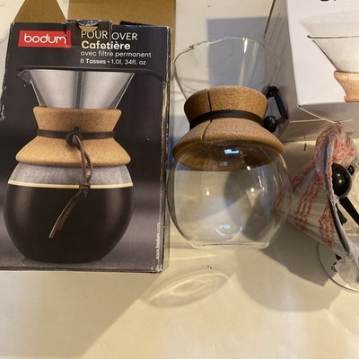 Bodum 8 Cup 34oz Pour Over Coffee Maker: Drip Coffee Pot with Permanent Screen