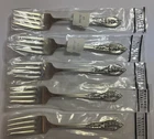 5 New Wallace Rose Point Sterling Silver Salad Forks 6-1/4” Long 180 Grams