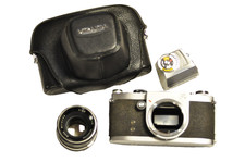 Miranda "Fv" 35mm body with a 5cm f1.9 bayonet lens and case.