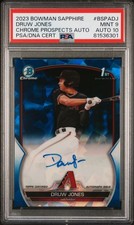2023 BOWMAN SAPPHIRE EDITION CHROME PROSPECTS AUTO DRUW JONES PSA 9 AUTO 10
