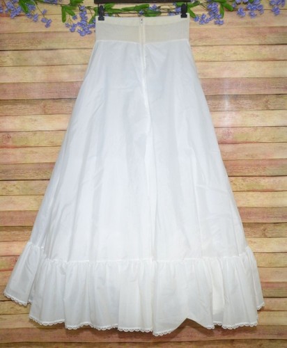 Vintage White Slip Crinoline Petticoat Size S Elastic Waist Tulle Wedding Formal - Picture 8 of 11