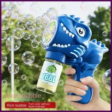 6-hole Dinosaur Bubble Machine Electric Bubble Gun with Light Fully Automatic