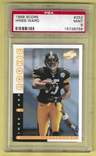 1998 Score Hines Ward Rookie # 252 Graded Card PSA 10 Stealers mint pop 57
