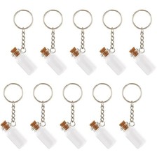 20 Pcs Mini Glass Bottle with Cork Lids 3ml Clear Tiny Glass Vials Keychains ...