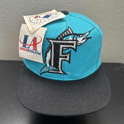VTG 90s Florida Marlins Logo Athletic Blockhead Wool Blend MLB Snapback Cap NWT