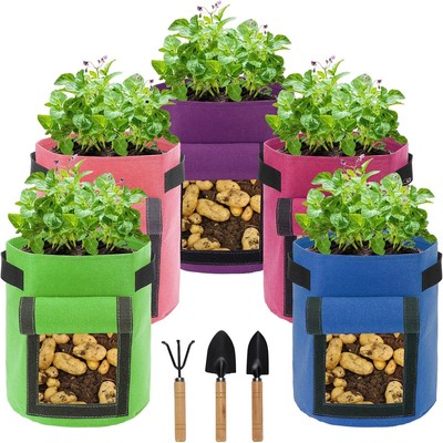 5er Pack 10 Gallonen Kartoffel Grow Bag, Pflanzen gemischte Farben -1 