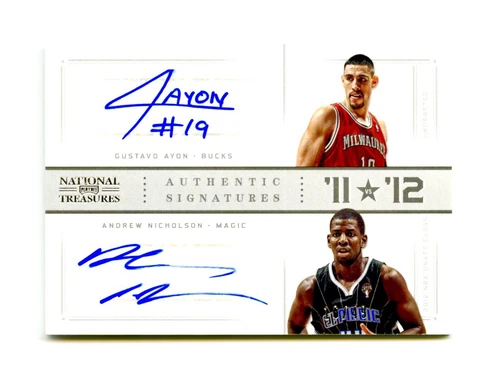 2012 Gustavo Ayon Andrew Nicholson National Treasures RC Dual Auto /49 Panini RC
