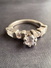 925 Sterling Silver Ring Baguette Round Cut Bridal Engagement Ring Size 8.75 US