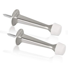2 Pack Solid Rigid Door Stops - Heavy Duty Door Stoppers Wall Protector w/ Soft