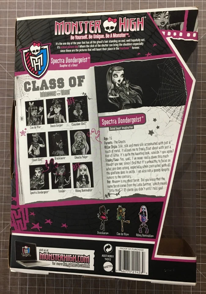 Monster High Picture Day Spectra Vondergeist Doll (Mattel, 2012) Y4312 - NIB - Image 2 of 4