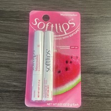 Softlips Lip Protectant Balm Sunscreen Spf 20 Watermelon Twin Pack NEW Sealed