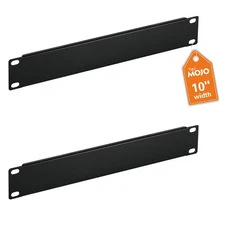 2 Pack Black 1U Blank Rack Mount Panel, 10 Steel Patch Filler, Server Rack,Labs