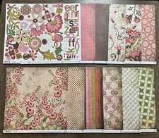 Basic Grey **INFUSE** 12x12 Paper Collection LOT *23 Sheets* Die Cuts