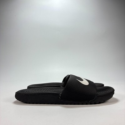 Nike Kawa Slides Black Lightweight Cushioned Slip On Comfort Sandals Youth Sz 1
