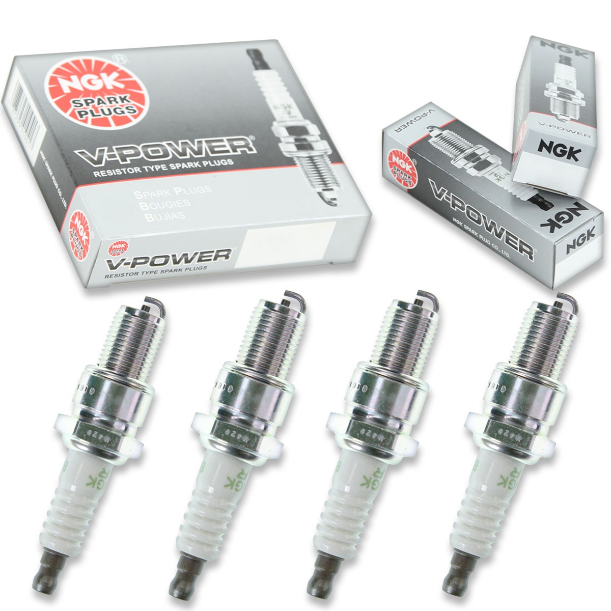 4pcs 05-06 Arctic Cat King Cat 900 EFI NGK V-Power Spark Plugs 900cc 54ci ue
