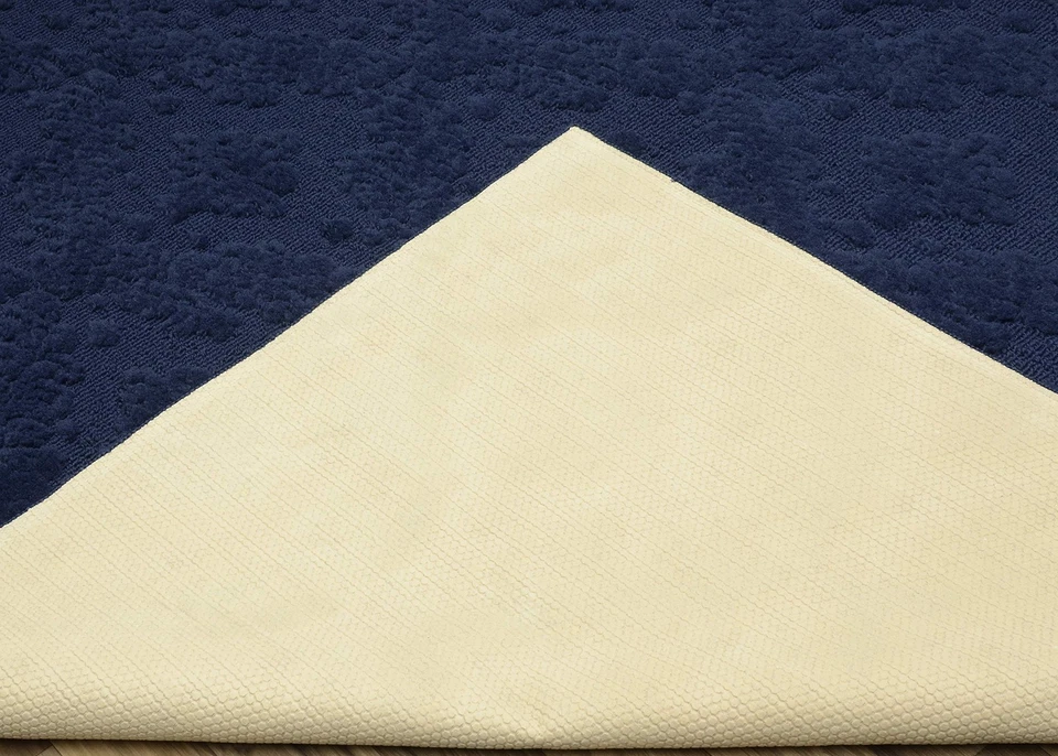 Alfombra Charleston Damasco Sólida 12' X 12' Azul Marino - Ideal para Salones... Foto 3 de 4