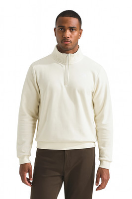 THE NORTH FACE Sweatshirt Mens Large White Dune Quarter Pullover EVOLUTION Logo