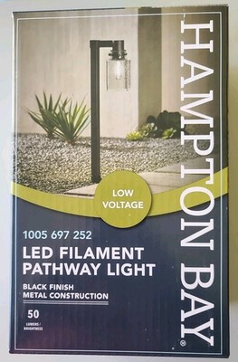 Hampton Bay LED Filament Pathway Light Low Voltage Black Finish 1005 697 252