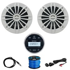 Enrock EM856 Marine Receiver, 2 x 6.5" Speakers W , Aux Interface, Accessories