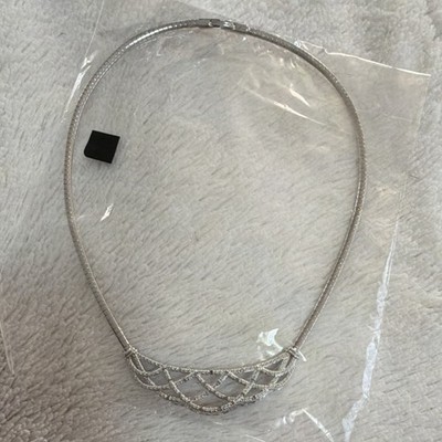Platiniertes Diamant Collier 18'' 24 natürliche runde Diamanten J-K I2-I3 0,25 ctw