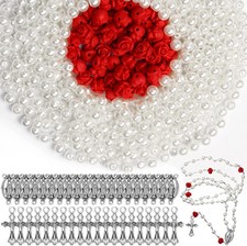 1220 Pcs Rosary Making Supplies Include 1060 Pcs Rosary Pearl Beads 120 Pcs Carv